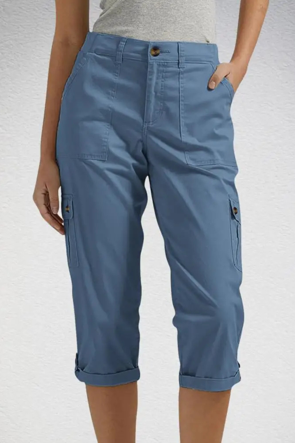 Dames Cargo Capri Broek met Oprolbare Zoom