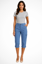Dames Cargo Capri Broek met Oprolbare Zoom