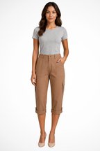 Dames Cargo Capri Broek met Oprolbare Zoom