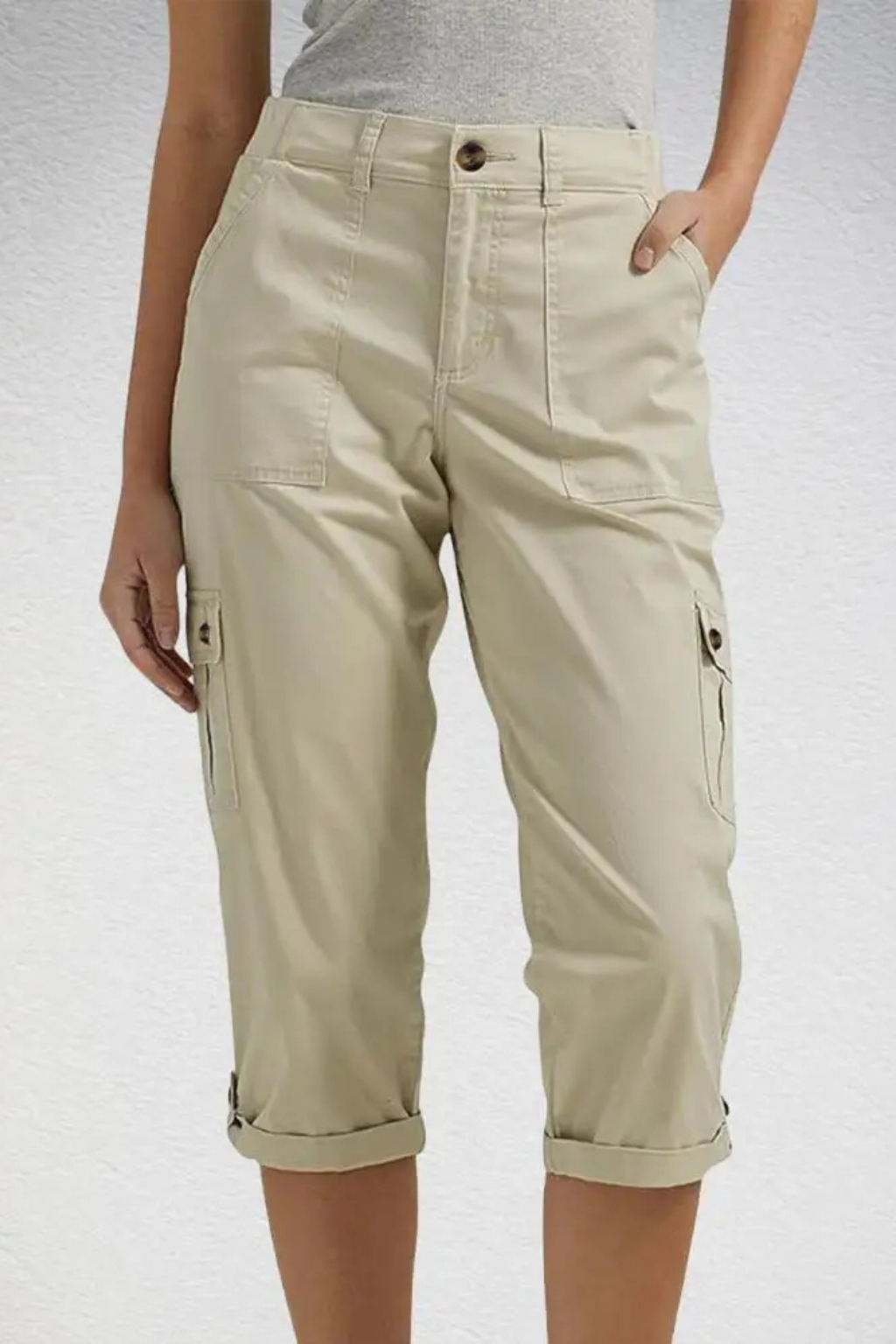 Dames Cargo Capri Broek met Oprolbare Zoom
