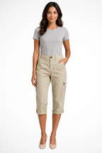 Dames Cargo Capri Broek met Oprolbare Zoom