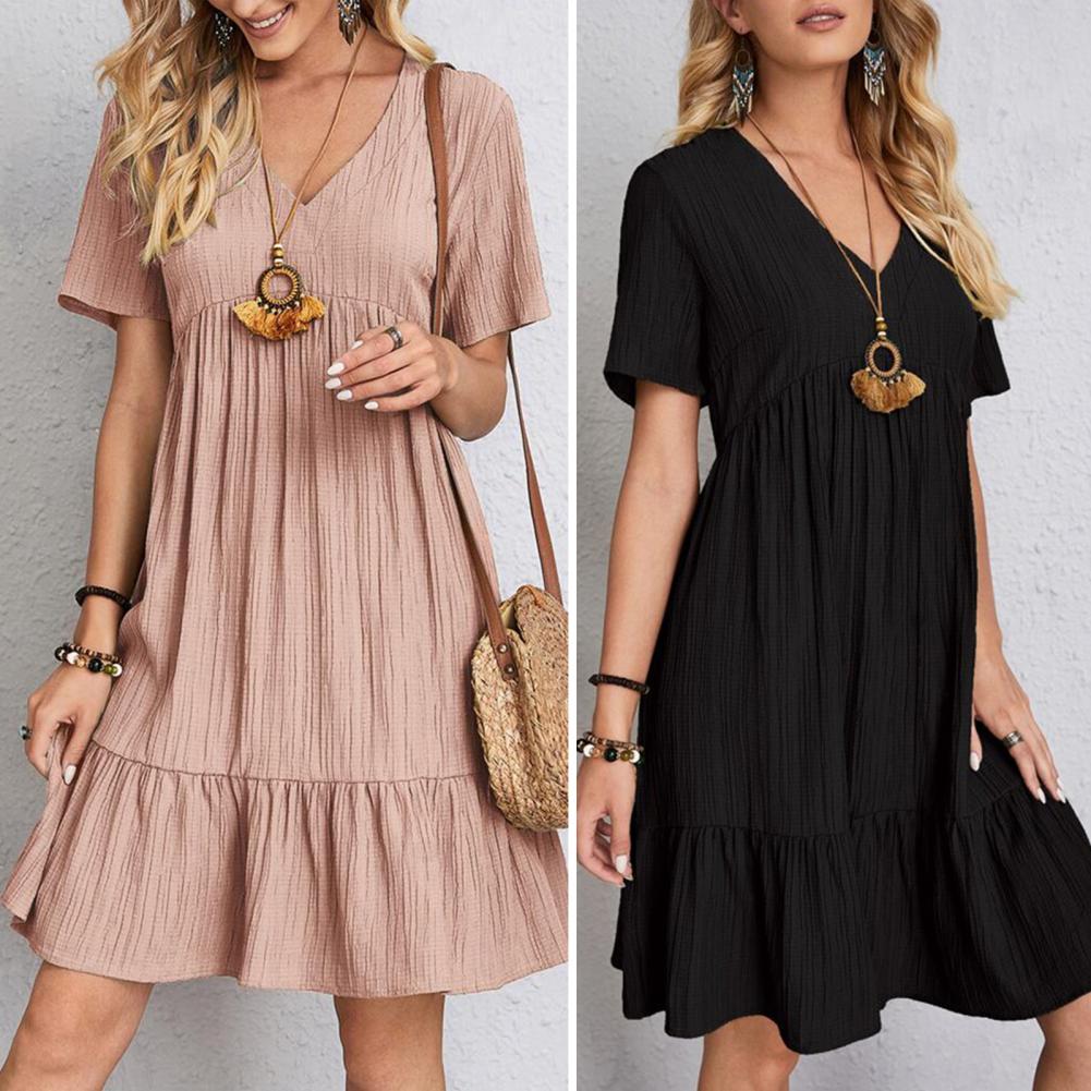 Women's Dress | Mini Tiered with V-Neck