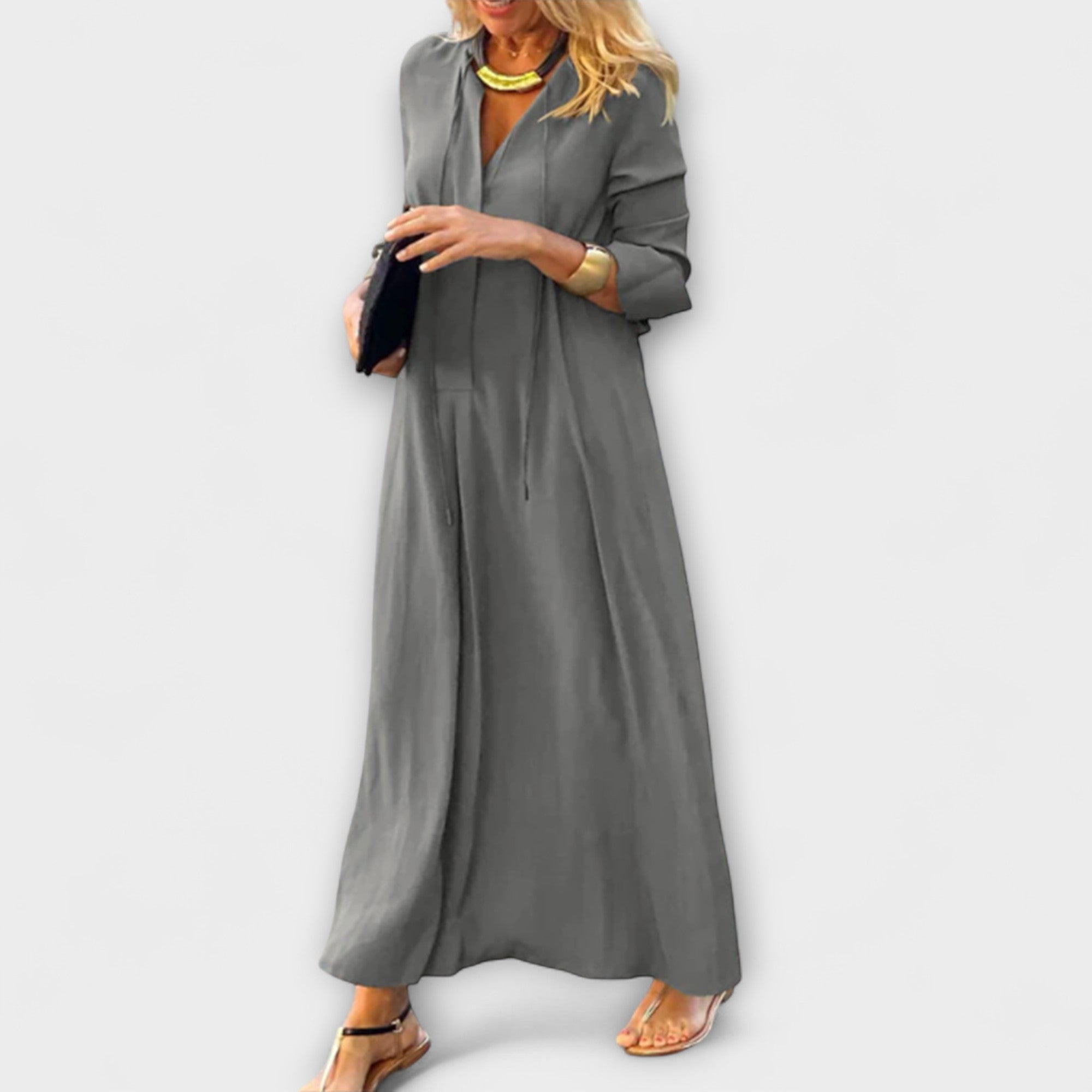 Dames Comfortabele Maxi Jurk met Relaxte Pasvorm