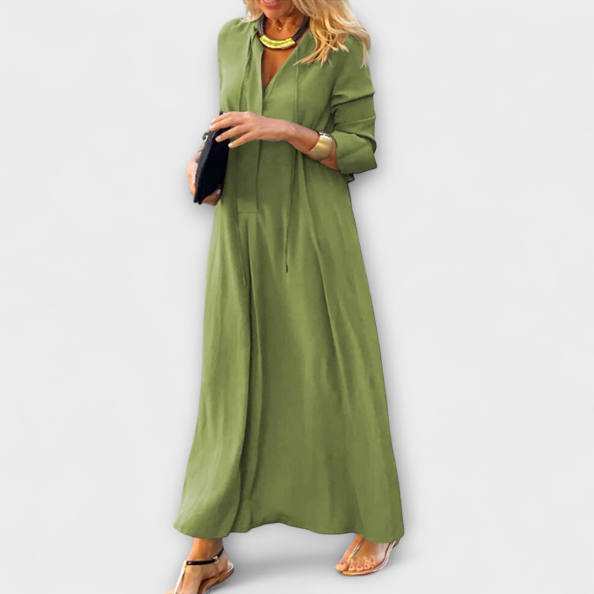 Dames Comfortabele Maxi Jurk met Relaxte Pasvorm