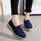 Dames Orthopedische Suède Loafers Platform Zool