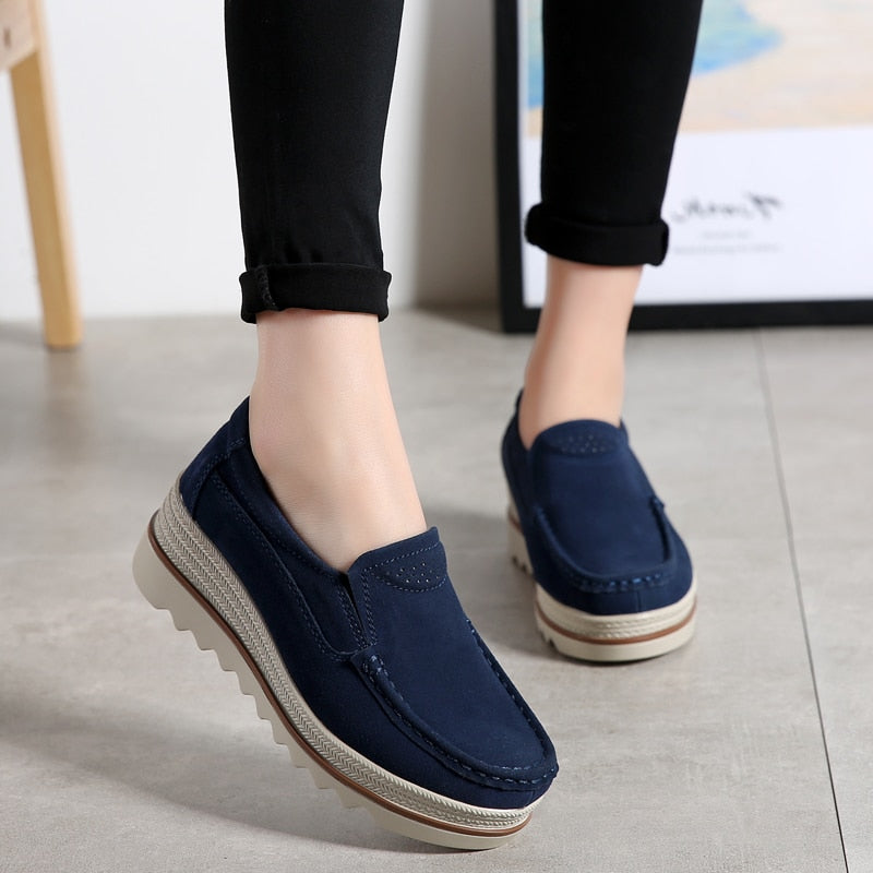 Women's Orthopedic Suede Platform Loafers