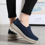 Dames Orthopedische Suède Loafers Platform Zool