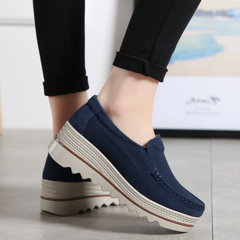 Women's Orthopedic Suede Platform Loafers