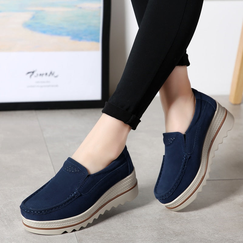 Women's Orthopedic Suede Platform Loafers