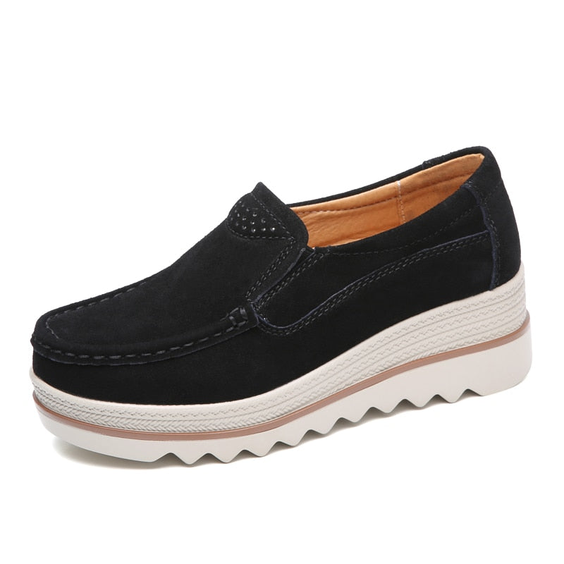 Women's Orthopedic Suede Platform Loafers