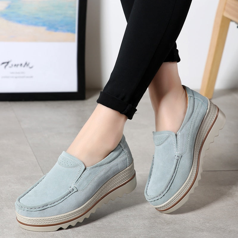 Women's Orthopedic Suede Platform Loafers