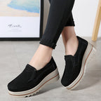 Dames Orthopedische Suède Loafers Platform Zool