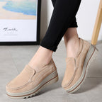 Dames Orthopedische Suède Loafers Platform Zool