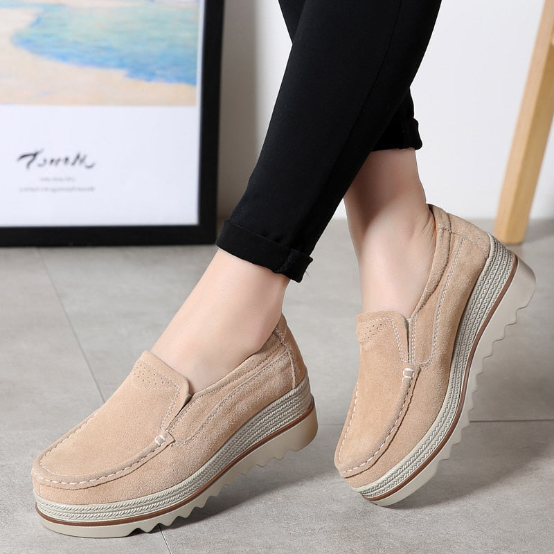 Women's Orthopedic Suede Platform Loafers