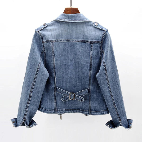 Bariah Jacket | Dames Herfst Denim Biker Jacket