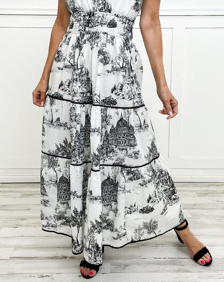 Dames Maxi Jurk Klassiek Patroon