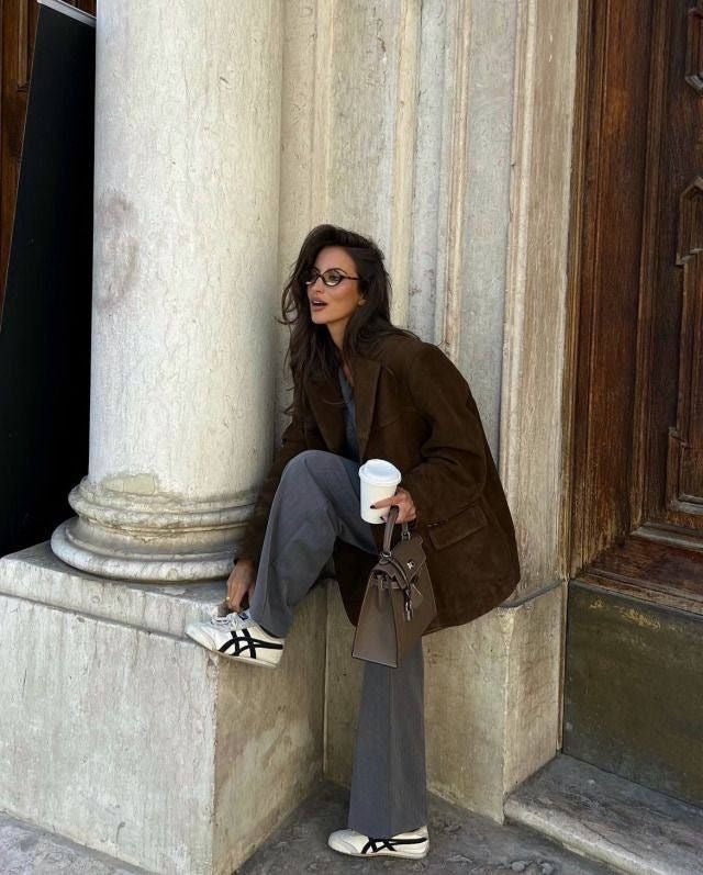 Yanna Blazer | Herfst Suède Bruine Blazer