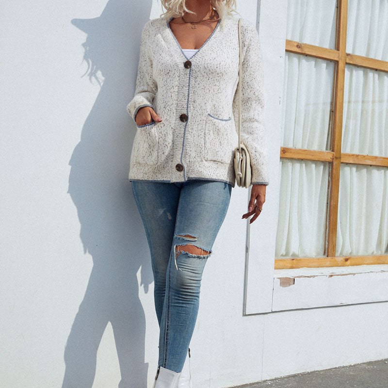 Tillie Vest | Dames Herfst Casual Gebreid Vest met Zakken