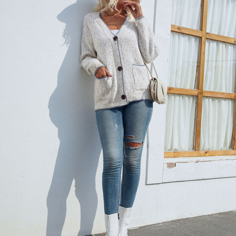 Tillie Vest | Dames Herfst Casual Gebreid Vest met Zakken