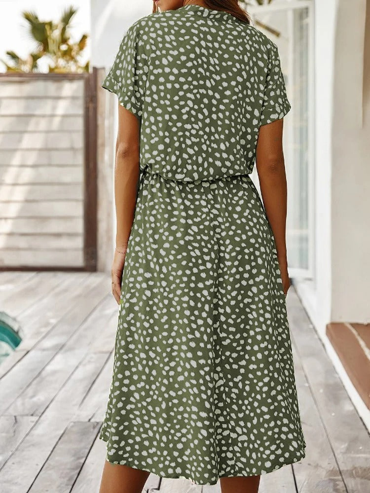 Dames Zomer Midi Jurk Dierenprint