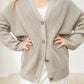 Valeria Vest | Dames Herfst Oversized Vest met Knopen en Geribbelde Textuur