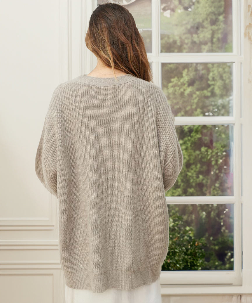 Valeria Vest | Dames Herfst Oversized Vest met Knopen en Geribbelde Textuur