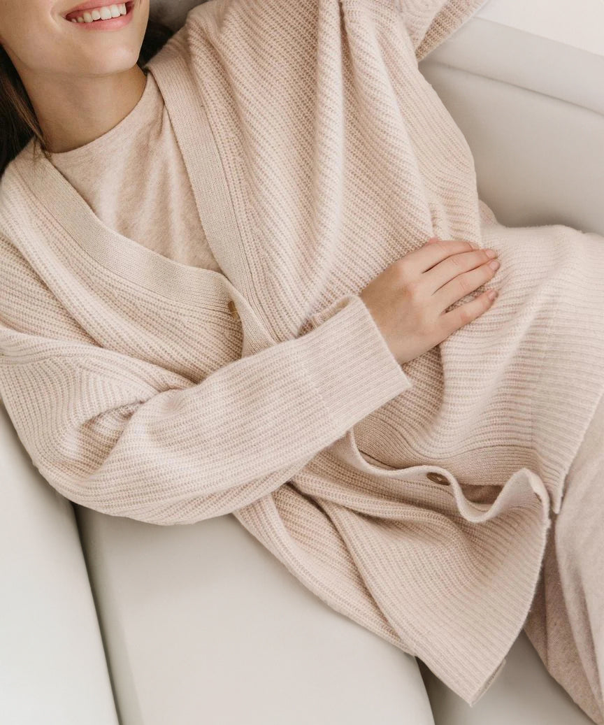 Valeria Vest | Dames Herfst Oversized Vest met Knopen en Geribbelde Textuur