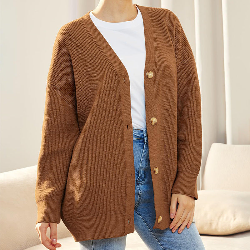 Valeria Vest | Dames Herfst Oversized Vest met Knopen en Geribbelde Textuur