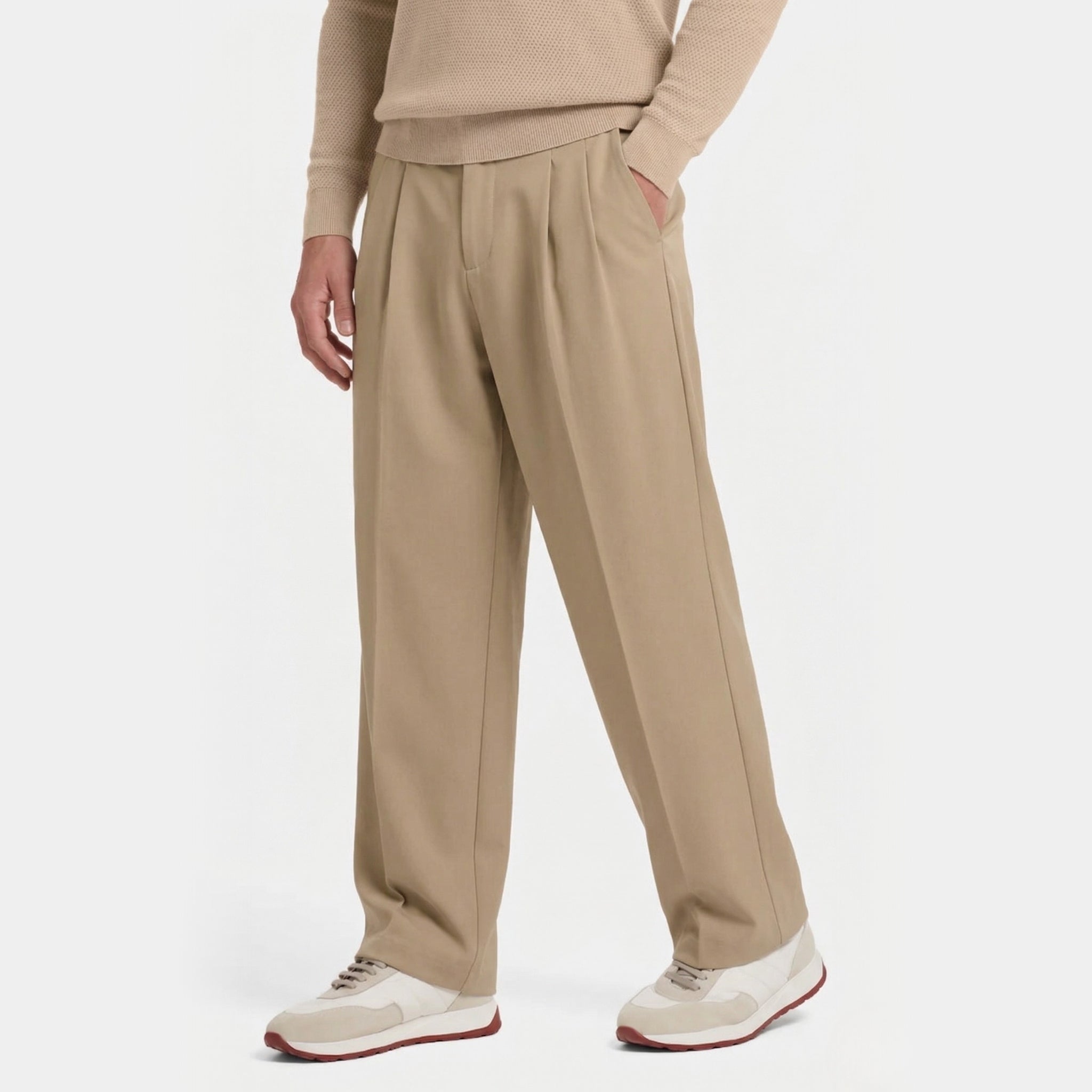 Heren Double Pleated Tailored Broek Montarello
