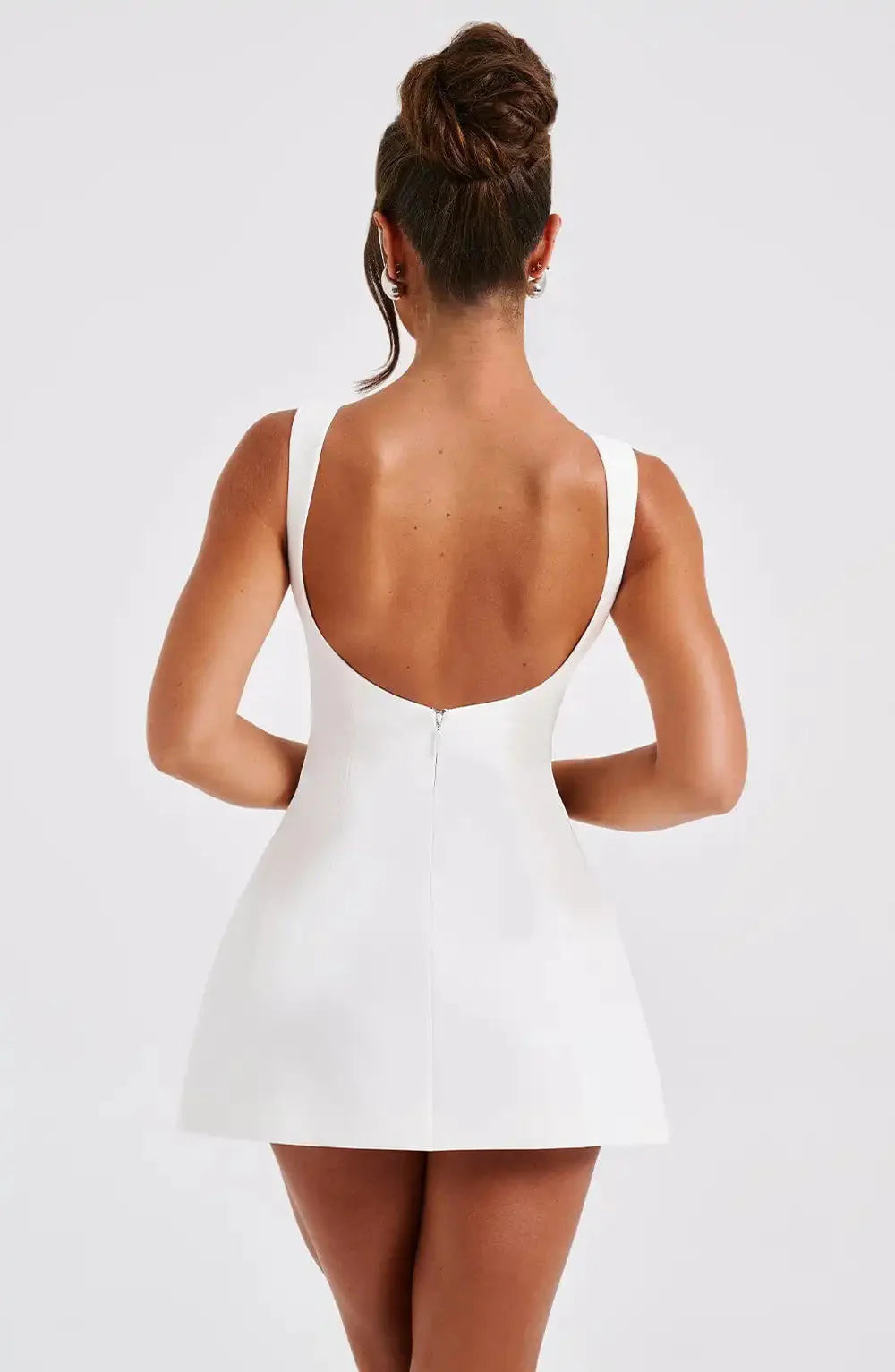 Rosalyn-jurk | A-lijn boothals mini-jurk