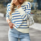 Ghisleen Trui | Casual Gestreepte Kraag Trui