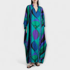 Dames Maxi Kaftan met Kleurrijk Psychedelisch Ontwerp