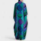 Dames Maxi Kaftan met Kleurrijk Psychedelisch Ontwerp