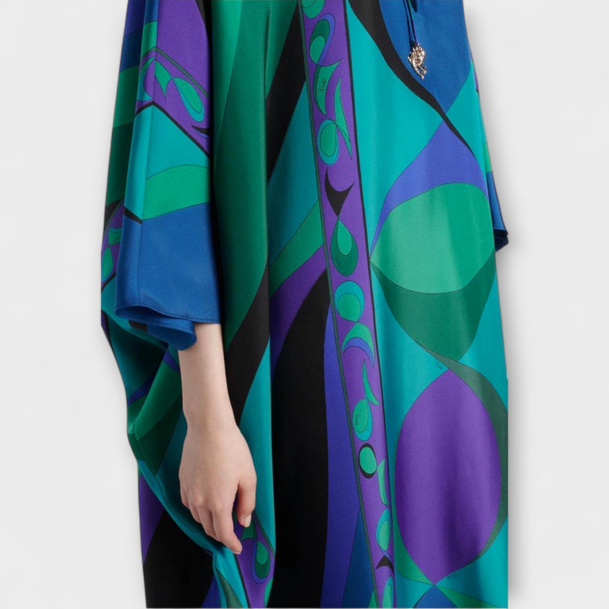 Dames Maxi Kaftan met Kleurrijk Psychedelisch Ontwerp
