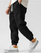 Heren Broek met Trekkoord en Linnen Look Montarello