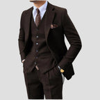 Heren Herringbone Trouwpak Slim Fit