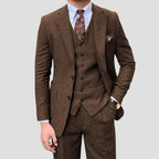 Heren Herringbone Trouwpak Slim Fit