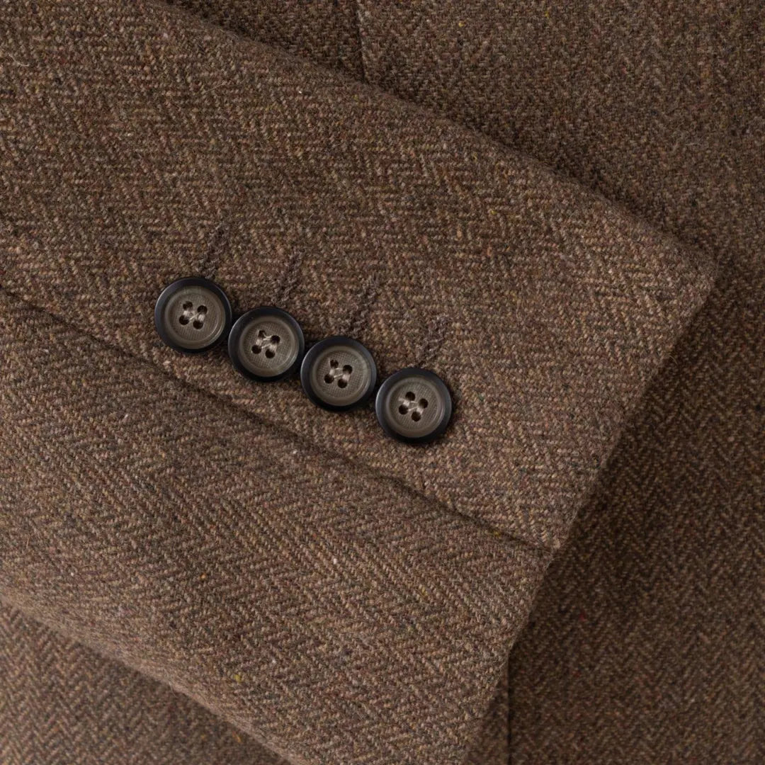Heren Herringbone Trouwpak Slim Fit