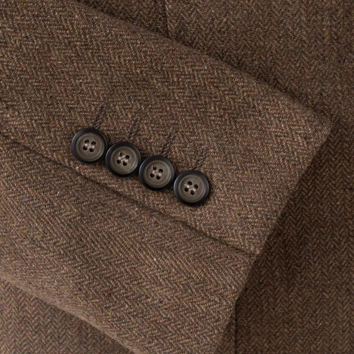 Heren Herringbone Trouwpak Slim Fit