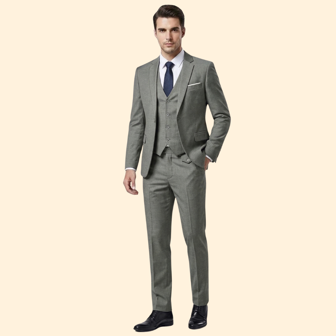 Heren Drie Delig Trouwpak Slim Fit