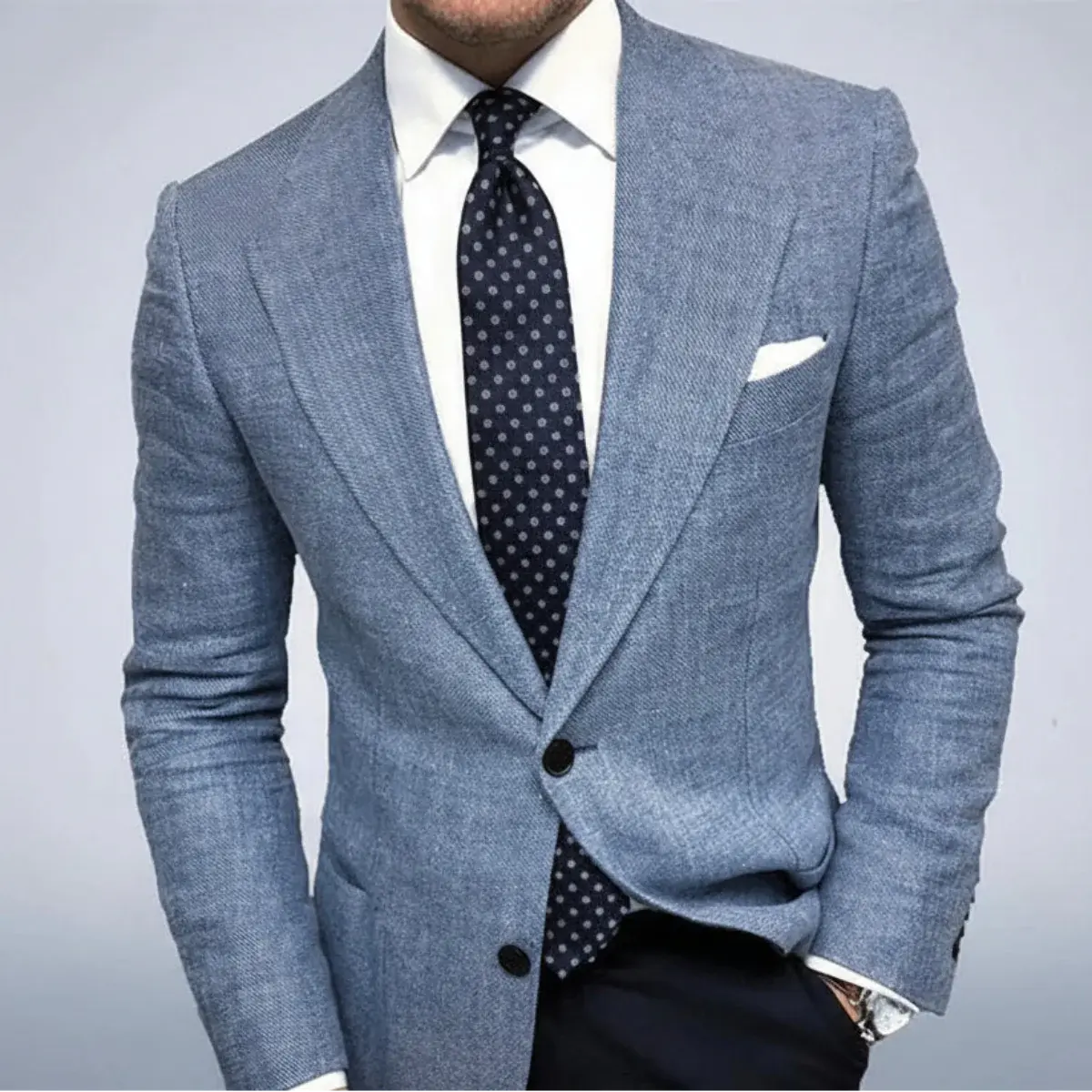 Heren Slim Fit Linnen Blazer Smart Casual