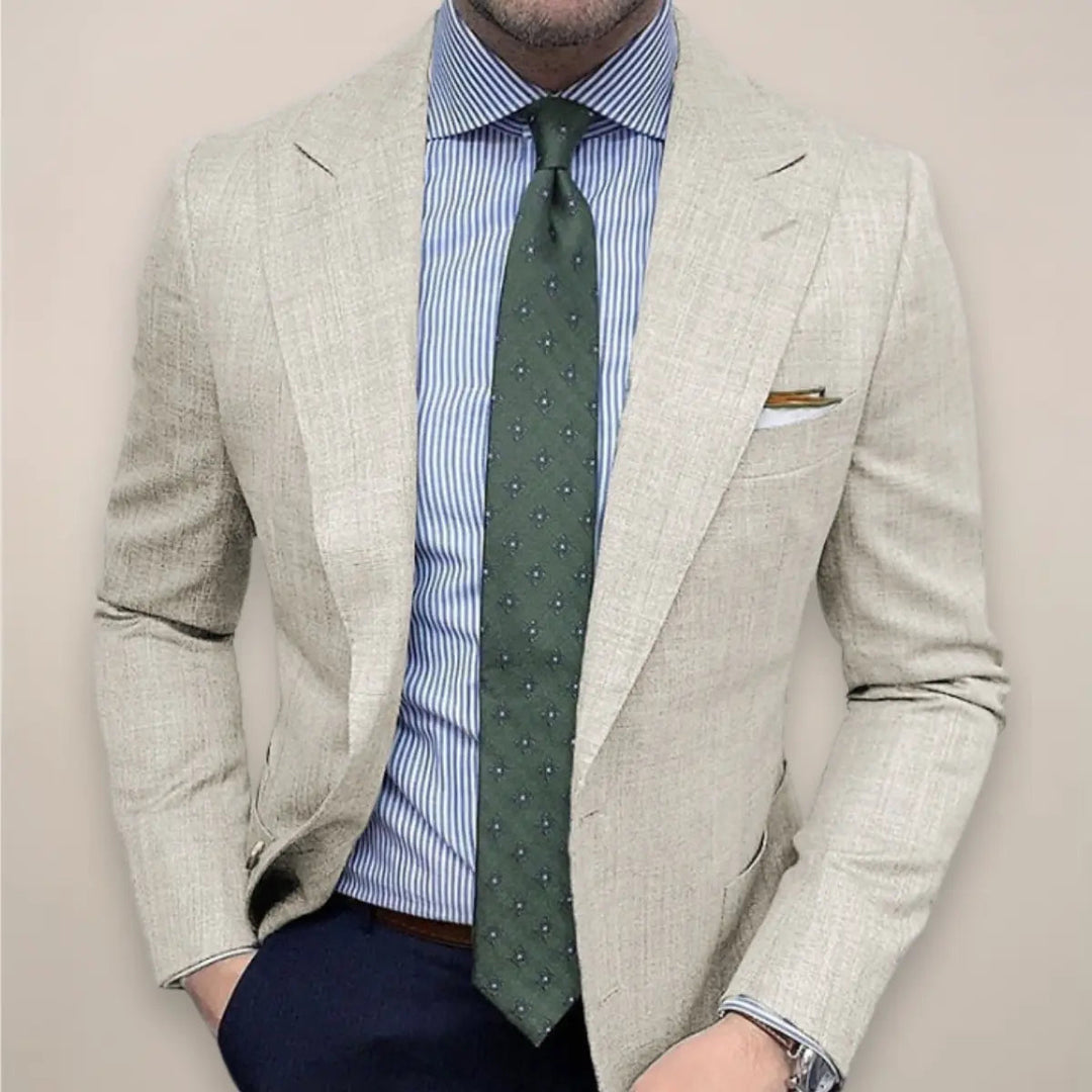 Heren Slim Fit Linnen Blazer Smart Casual