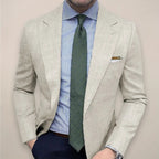 Heren Slim Fit Linnen Blazer Smart Casual