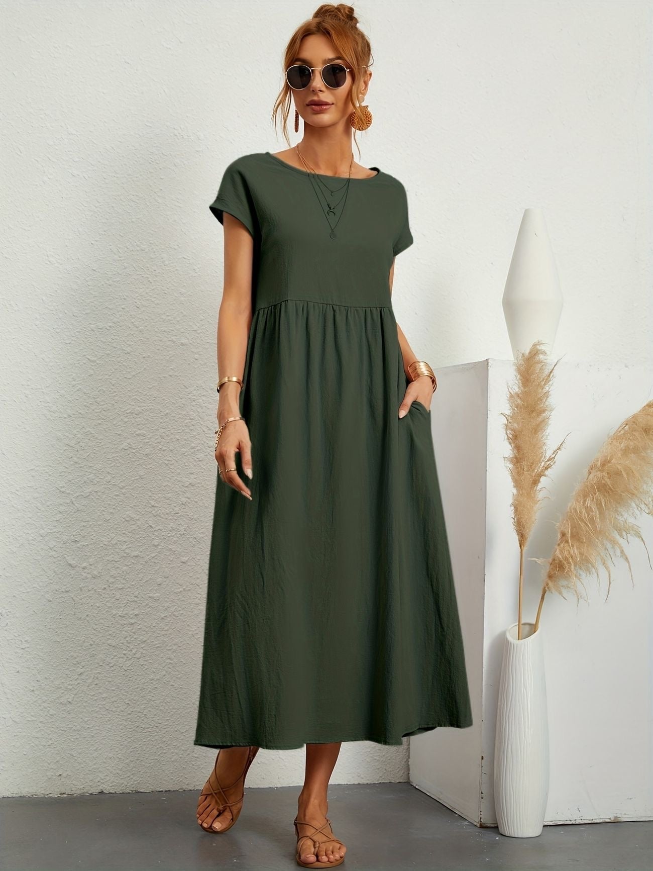 Dames Elegante Lichte Midi Jurk