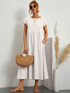 Dames Elegante Lichte Midi Jurk