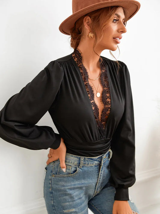 Tamiya Bodysuit | Lange Mouw Kanten Bodysuit