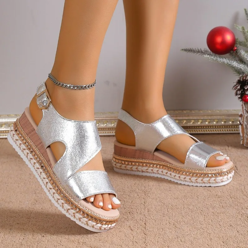 Dames Platform Sandalen met Enkelband