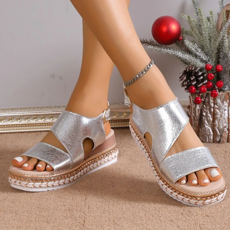 Dames Platform Sandalen met Enkelband