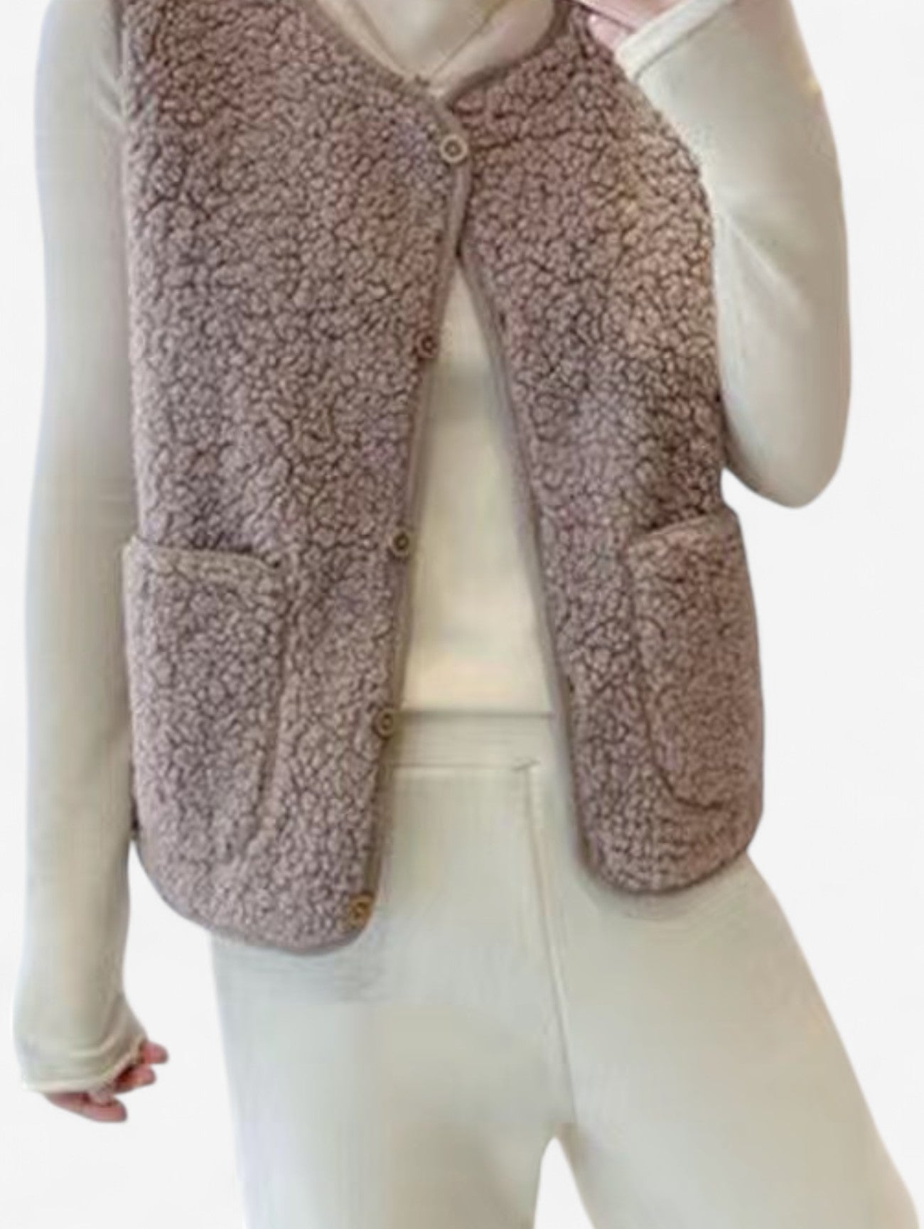 Dames Mouwloos Gilet Vest met Knopen