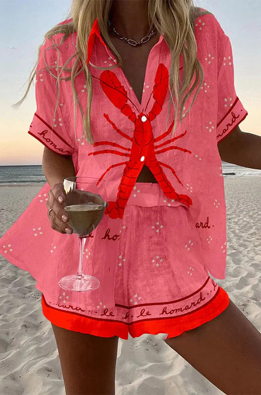 Dames Zomer Set met Kreeftenprint